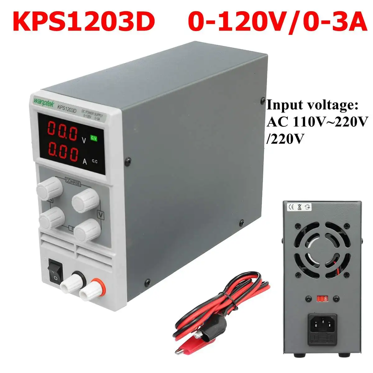 

AC 110-220V/220V Adjustable DC Power Supply Variable Digital Dual Display Switching Precision Lab