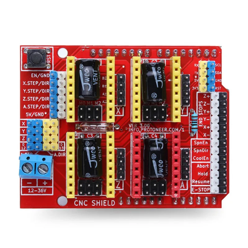 DANIU 1 шт. CNC щит v3 гравировальный станок/3D принтер/A4988 Плата расширения драйвера для
