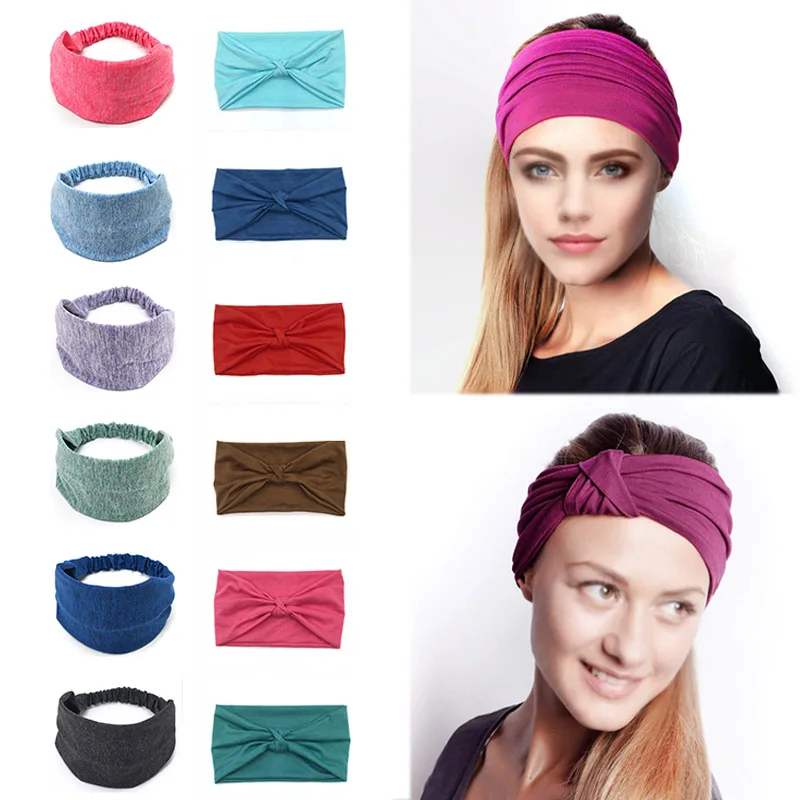 

Fashion Absorbent Wide Headbands Hair Bands Cotton Stretch 1PC Headpiece Headwear Headwrap Women Hair Accessories Bandage Turban