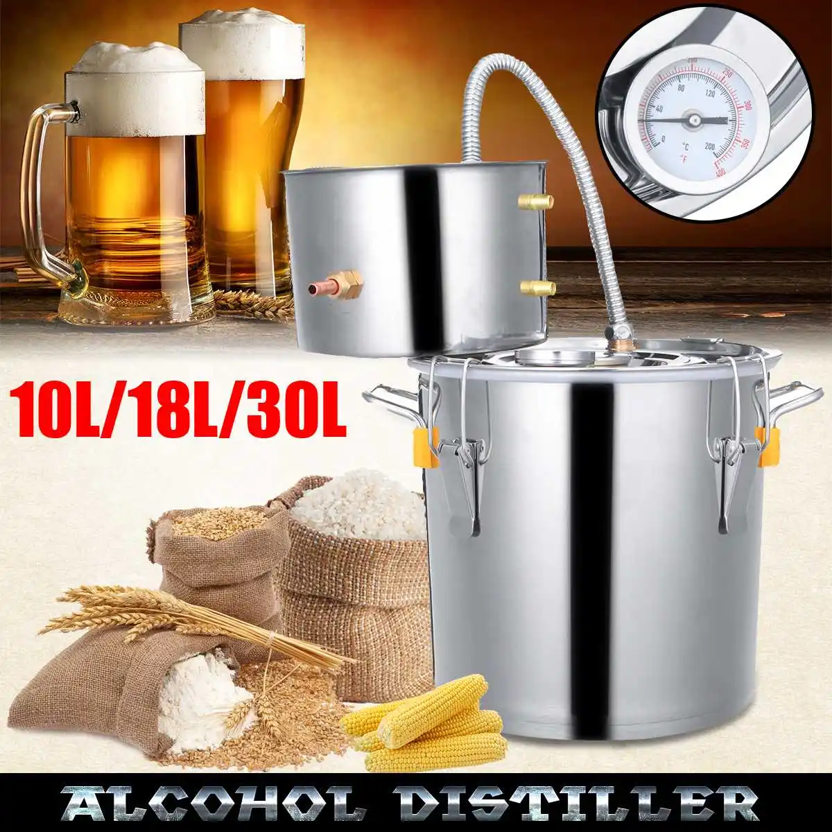 

10L/18L/30L Alcohol Distiller Wine Beer Alcohol Home DIY Brewing Kit Home Distiller Stainless Distiller Equipment Accessories