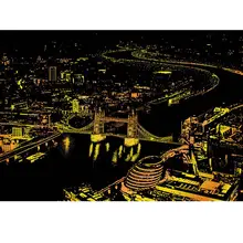 Нарисованная Картина царапинам нарисованные красками Живопись Многоцветный Мир Город ночи дома, открытый, фестиваль и т. д. узор DIY подарок