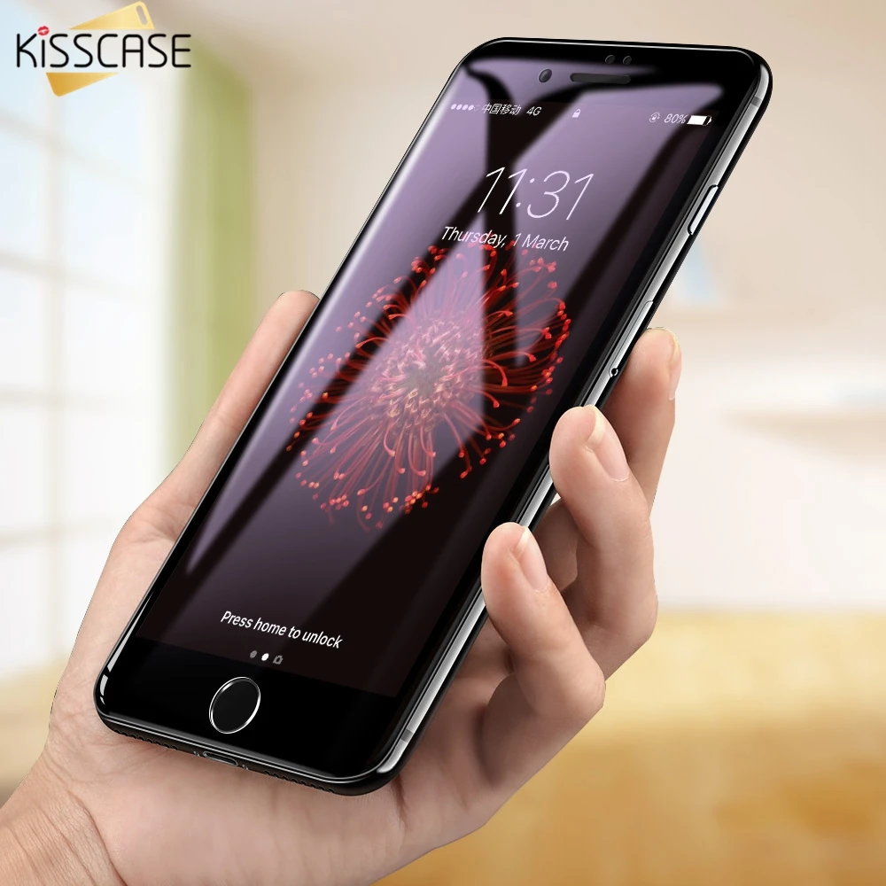 KISSCASE 6D полная защитная пленка для iPhone 6 6S plus Arc углеродное волокно мягкий край