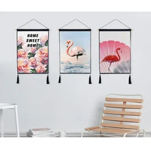 Настенный свиток гобелен Фламинго узор домашний Декор настенный фон ткань висячий Свиток Плакат Гостиная Украшение стены