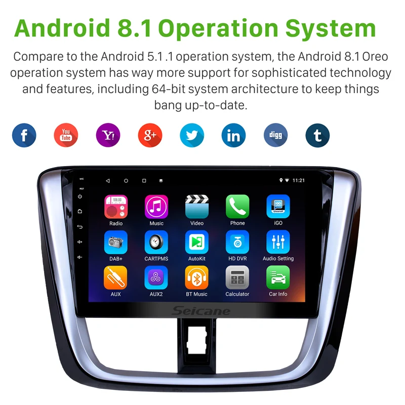 Seicane 10 1 &quotAndroid 7.1.1 HD сенсорный экран автомобиля радио головное устройство для 2014