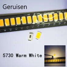 200 pces 5630 smd led 5730 branco quente baixo-mid power diodos 0.5 w 45-60lm cct: 4000-4500 k i (ma): 150ma chip frete grátis quente hite