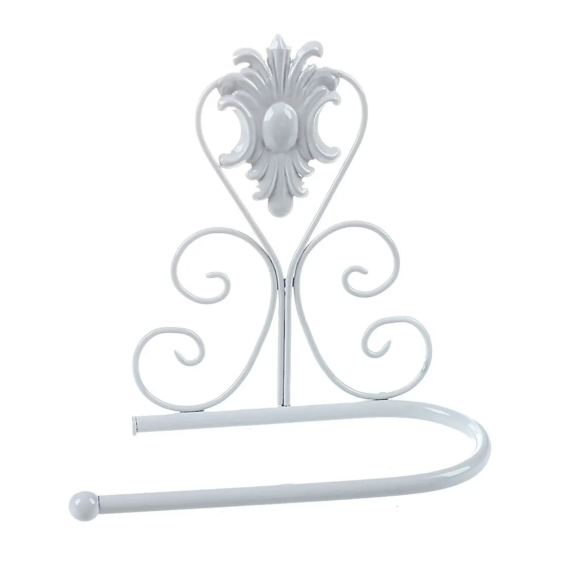 

Hot-European Style Iron Toilet Roll Paper Holder Wall Mount Rack (white)