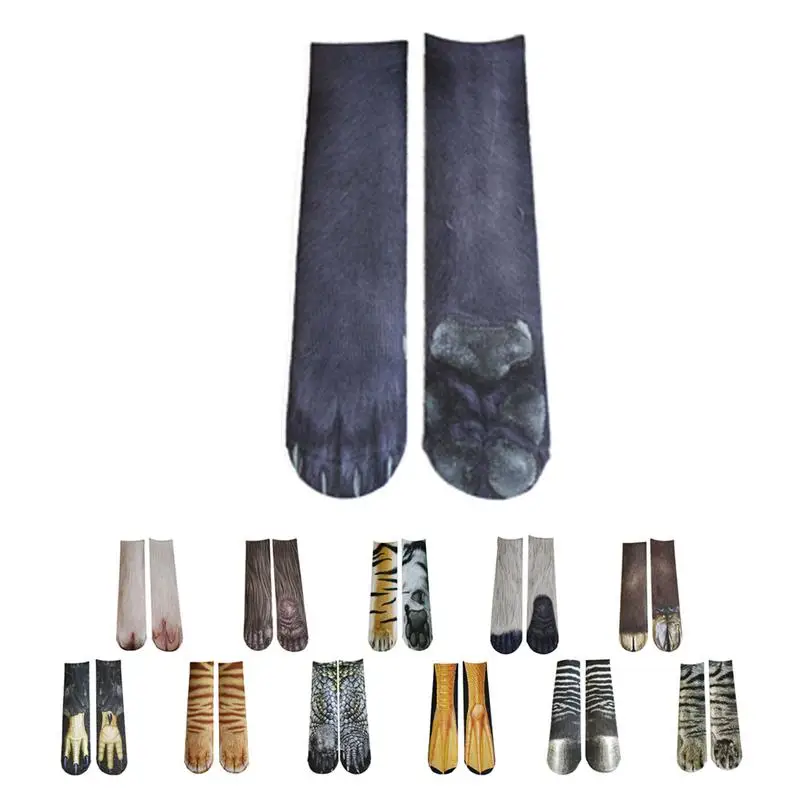 

Hot Sale Novel Style Adult Unisex Animal Paw Crew Socks Sublimated Print Men & Women Socks Elastic Breathable Sock Sokken Sox