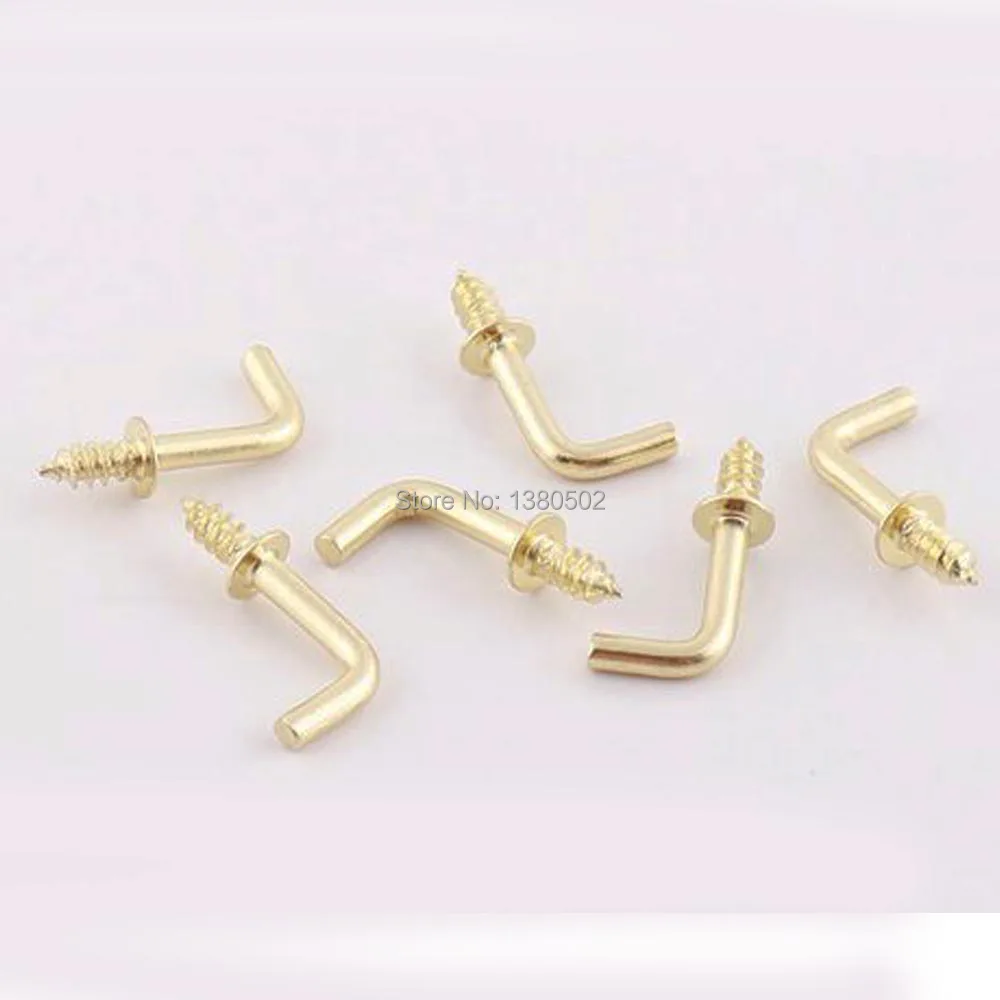 50pcs/lot Gold Color 18*7mm hooking screw L shape Self tapping screws right angle hardware