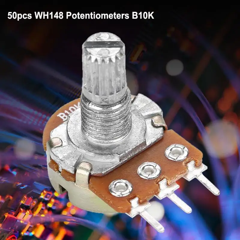 50pcs/Lot WH148 B10K Linear Potentiometer Pot Adjustable Rotary