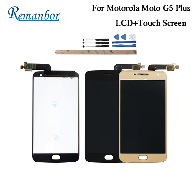 

Remanbor For Motorola Moto G5 Plus LCD Display XT1685 LCD Touch Screen Repair Parts Digital Accessory +Tools And Adhesive