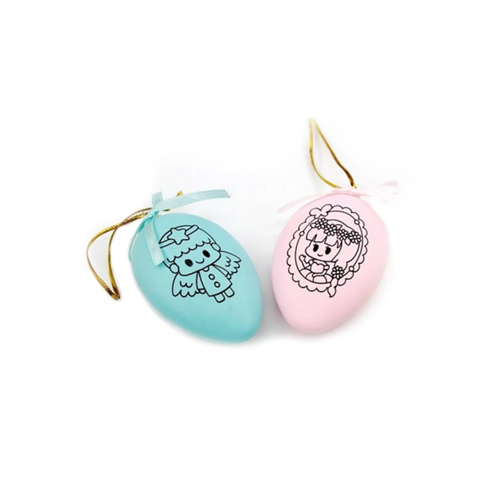 remarkable  2 pcs Arts DIY Children's creative handmade DIY Easter egg handmade cartoon painted painted eggshel