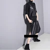 EAM – robe courte ample en cuir Pu noir, sans bretelles, sans manches, va avec tout, à la mode, nouvelle collection printemps été 2022, JO287 ► Photo 3/6