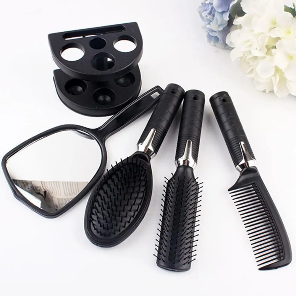 5Pcs Professional Salon Styling Tool Hair Combs Makeup Mirror Display