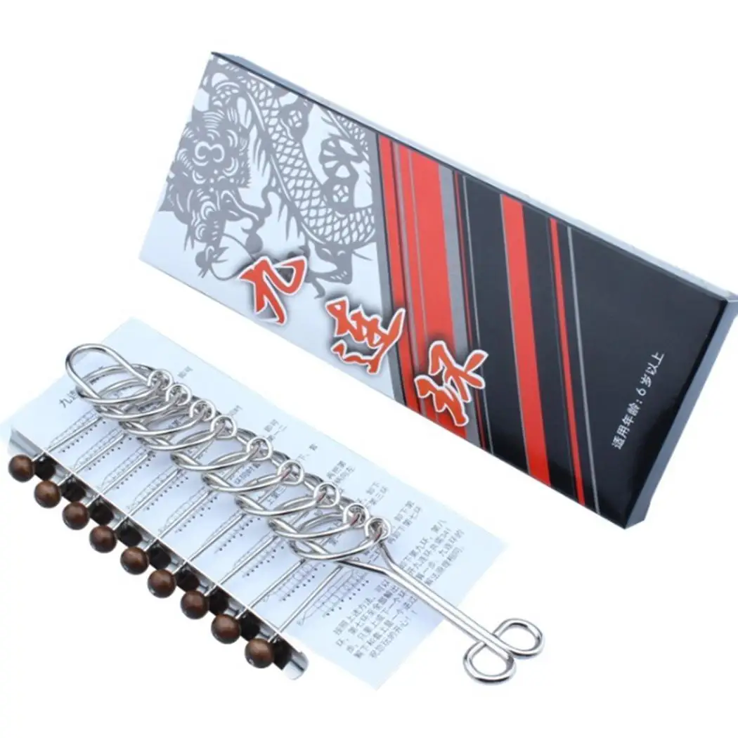 Metal Wire Puzzle Logical Nine Related Ring Puzzle Toys for Children and Adults It also good things relieve the stress
