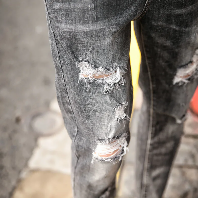 Autumn New Jeans Men Slim Fashion Washed Retro Streetwear Hip Hop Tear Hole Denim Pants Man Casual Cowboy Trousers Male Clothes Autumn New Jeans Men Slim Fashion Washed Retro Streetwear Hip Hop Tear Hole Denim Pants Man Casual Cowboy Trousers Male Clothes