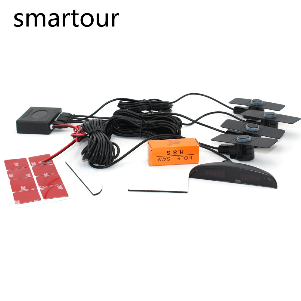 

Smartour car Reverse Backup Flat Radar Detector System with LED Display Monitor Original auto Parking Sensor