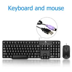 Logitech MK100 Проводная клавиатура мышь комбинированный набор 104 ключ PS/2 клавиатура USB 1000 dpi мышь для офиса/дома/ПК/компьютера/ноутбука