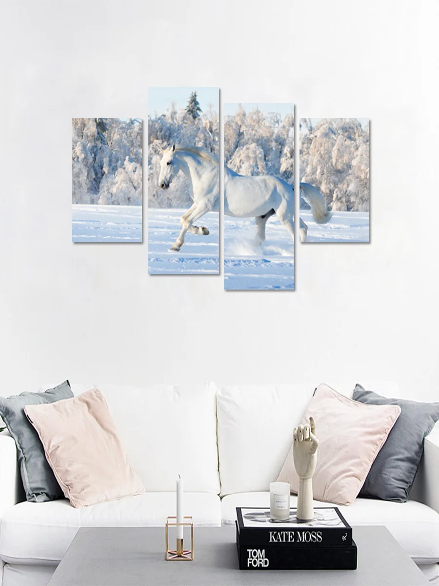 

Home Decoration Accessories for Living Room New Creative Combination Stickers Snow White Horse Wall Stickers Room Decor