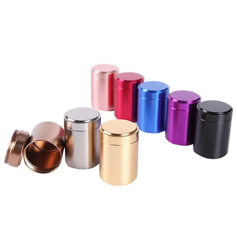 

80ML Mini Metal Box jewelry Storage Box Aluminum Tea Can Small Travel Portable Container Small Jar Sugar Coffee Caddy Organizer