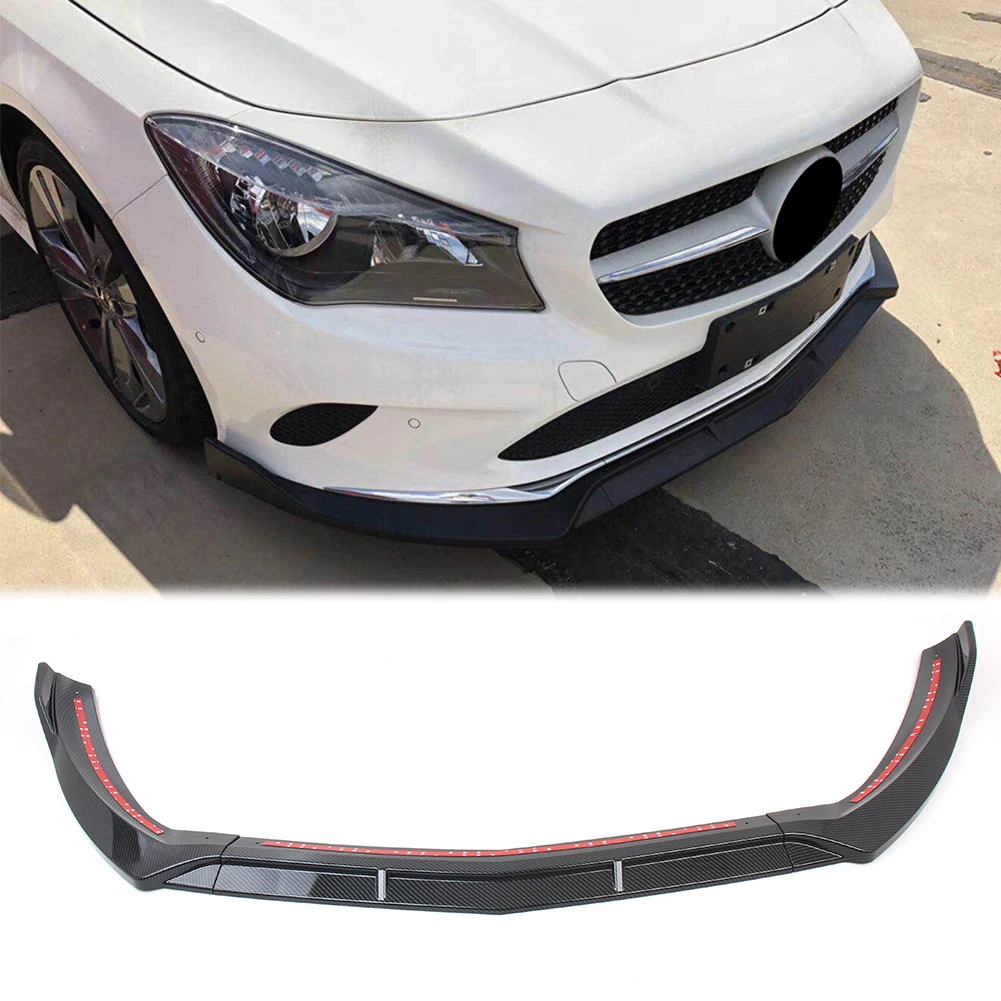 

Auto Car Front Bumper Lip Cover Trims For Benz CLA 45 AMG / W117 CLA180 CLA200 CLA250 2017 2018 17 18 Carbon Fiber Stytle