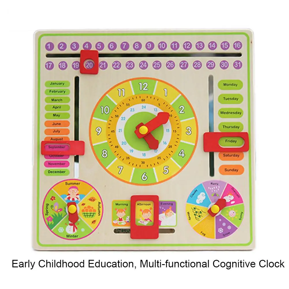 

Clock Hanging Board Multi-Functional Training Clock Calendar Board Early Childhood Education Parent-Child Toy