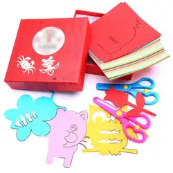 120 страниц Детские Мультяшные цветные бумажные складные и режущие игрушки бумажные ремесла DIY Развивающие игрушки с безопасными ножницами