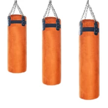 Saco de arena de cuero grueso de alta calidad, bolsa de arena de boxeo con gancho colgante, para tren Muay Thai, 80/100/120cm
