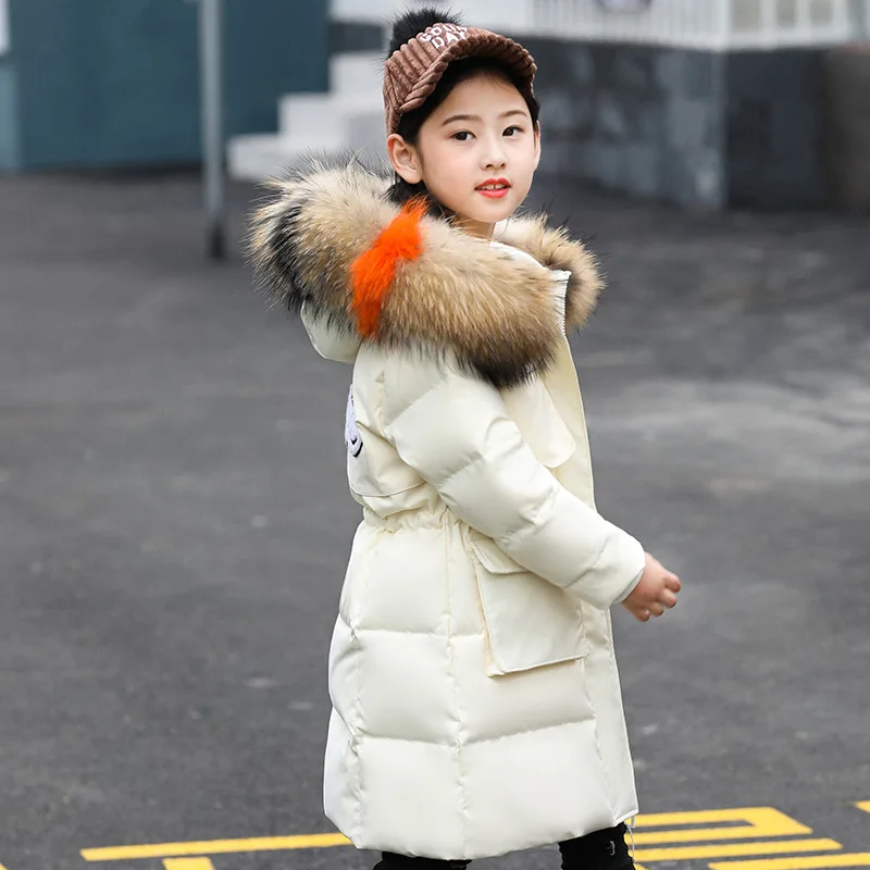 

Kids down jacket fashion girls long 2018 winter new Korean version of the thickening elegant kids winter jacket