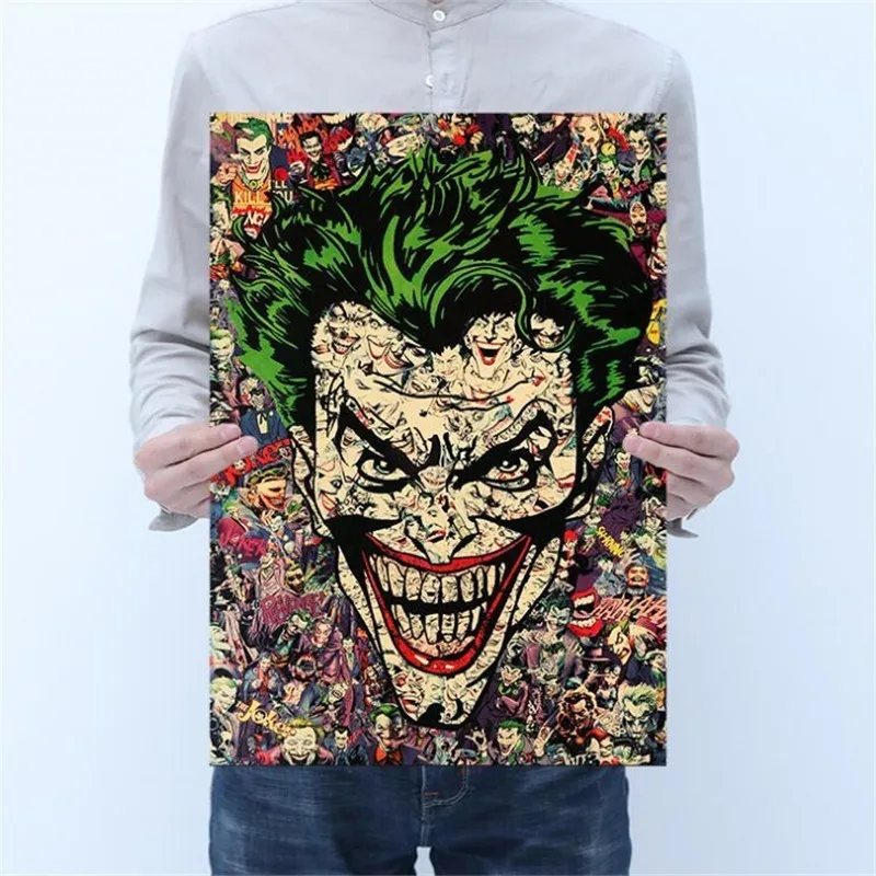 

Vintage Classic Comics Joker Painting Poster Room Decoration Stickers Wall Decor Kraft Paper Home Decor Wall Sticker Posters