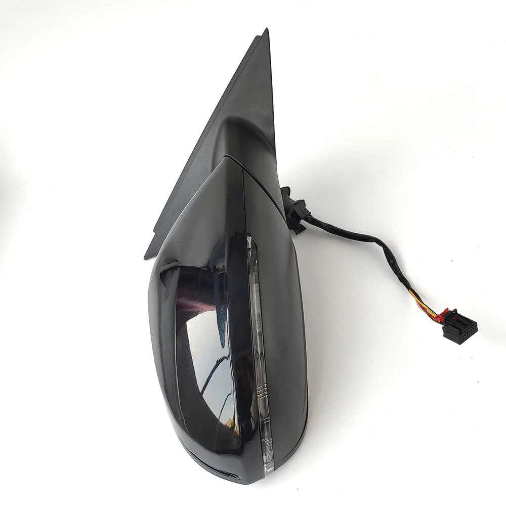 

New 17 Pins Power Heated& Adjustable Glass LED Turn Signal Side View Mirror For Audi A6 C6 09-12