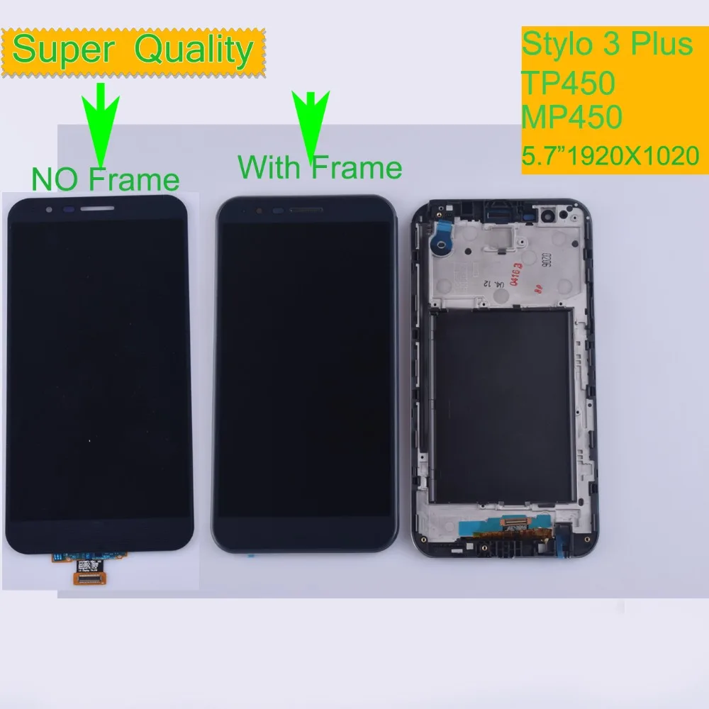 

10Pcs/lot Original For LG Stylo 3 Plus TP450 MP450 LCD Display Touch Screen Digitizer With Frame Assembly For LG LS777 Plus