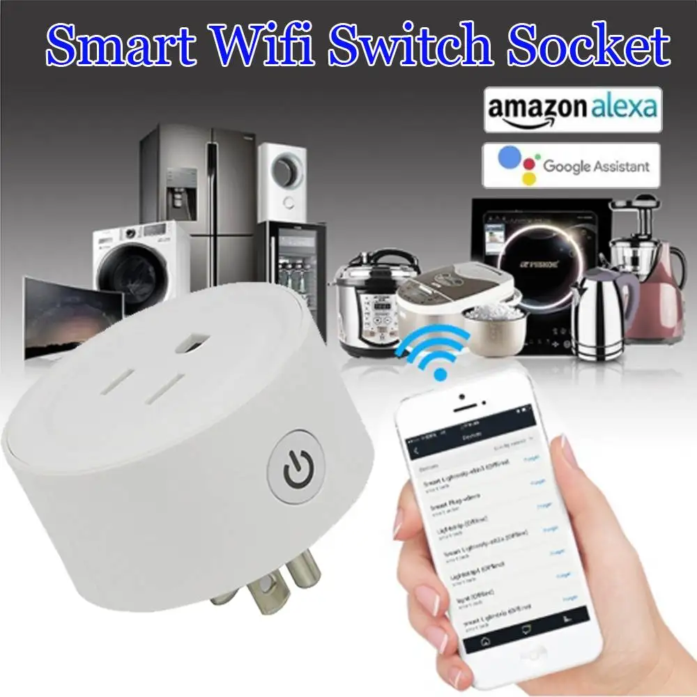 

Smart Wifi Switch Socket Mobile APP Control Support Alexa Google Home Voice Control US Standard Smart Socket