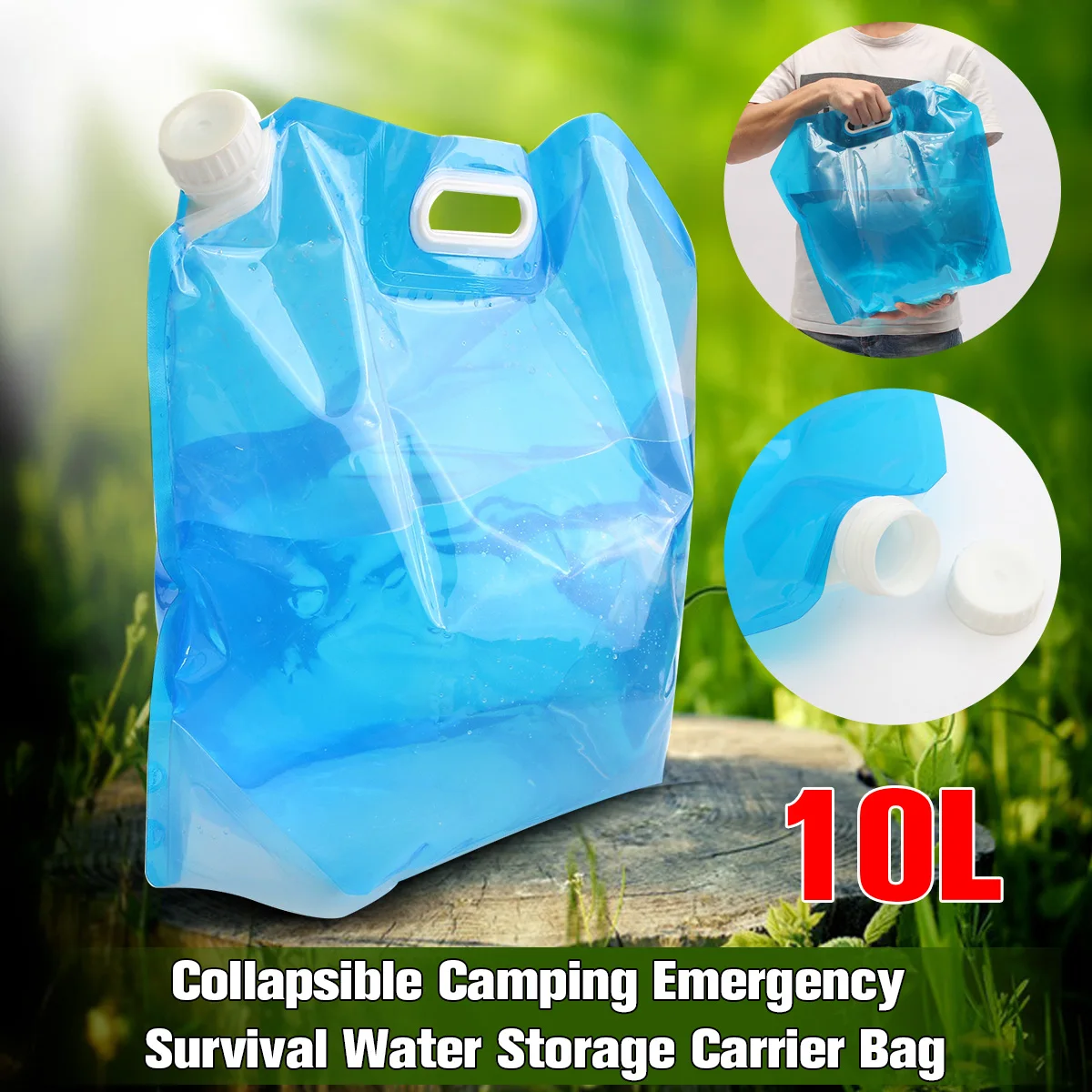 Safurance Outdoor 10L Collapsible Camping Emergency Survival Water