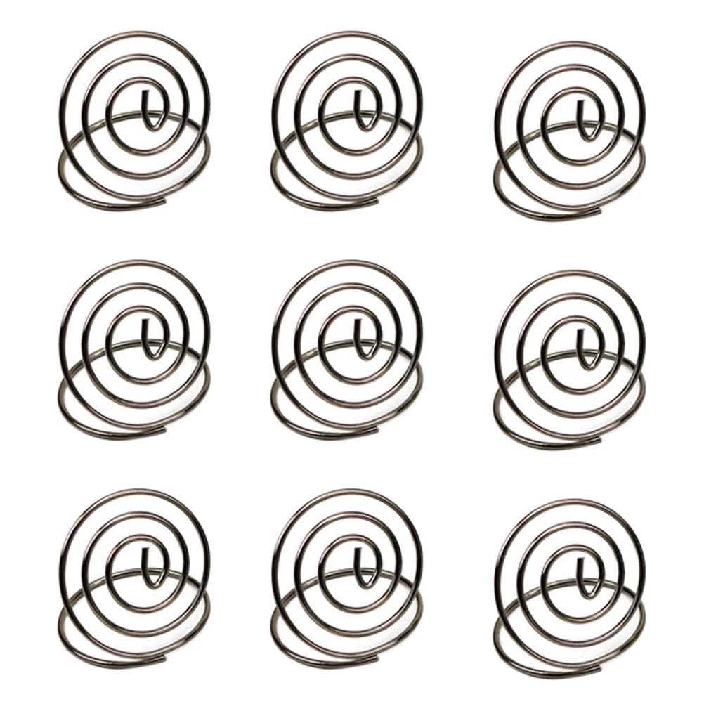 

10pcs Round Shape Creative Stainless Steel Card Paper Clips Card Holder Circle Stereo Menu Clips Note Pad Table Number Holders