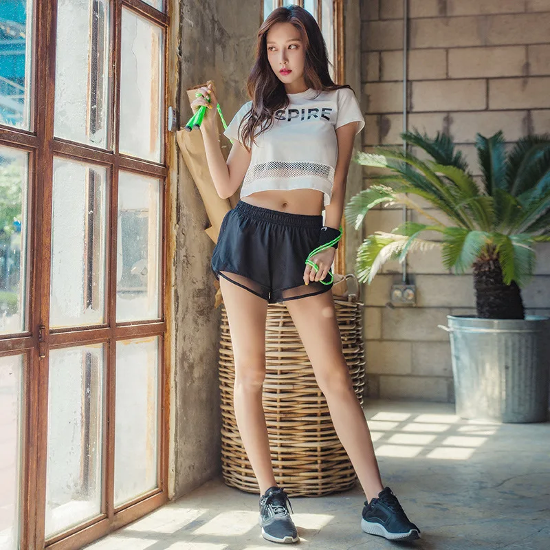 Summer Sexy Women Yoga Gym Run Set Thin Shirts Shorts Hollow White Black Shirt Shorts Sexy Woman Popular Tracksuit For Women Summer Sexy Women Yoga Gym Run Set Thin Shirts Shorts Hollow White Black Shirt Shorts Sexy Woman Popular Tracksuit For Women