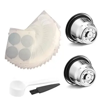 12 PcsSet Stainless Steel Nespresso Reusable Coffee Capsule Coffee Tamper Refillable Cup Filter Nespresso Machines Maker Pod 12 PcsSet Stainless Steel Nespresso Reusable Coffee Capsule Coffee Tamper Refillable Cup Filter Nespresso Machines Maker Pod