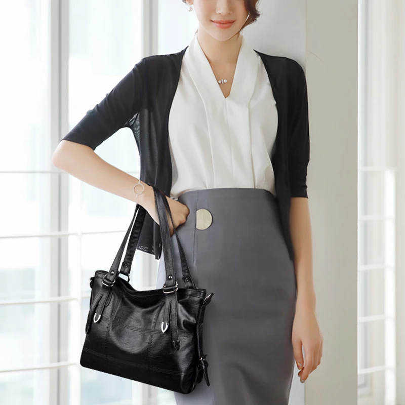 حقائب النساء أكياس ملابس علوية مميزة-حقائب بيد للنساء عارضة حمل حقيبة بيضاء