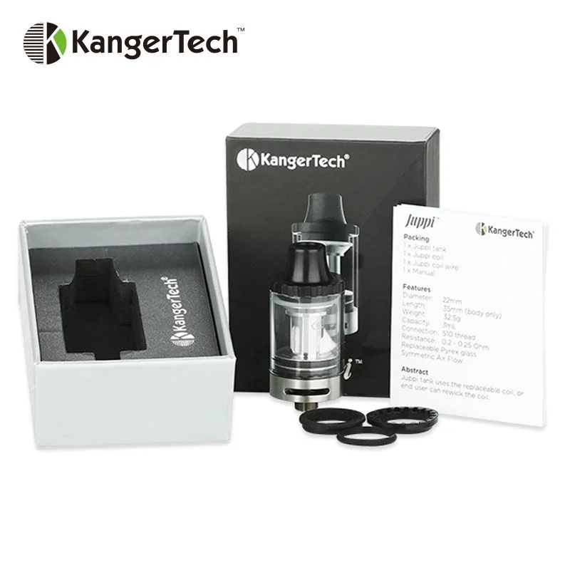 

Original Kangertech JUPPI Tank 3ml Capacity 22mm E-cigarette Atomizer NotchCoil Structure Design 510 Thread Kanger JUPPI Tank