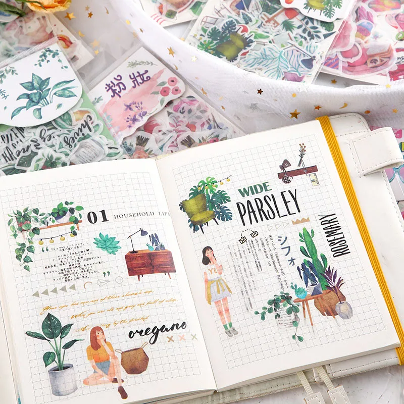 40 шт./упак. милые животные наклейки Kawaii цветок Новинка клейкие для детей DIY