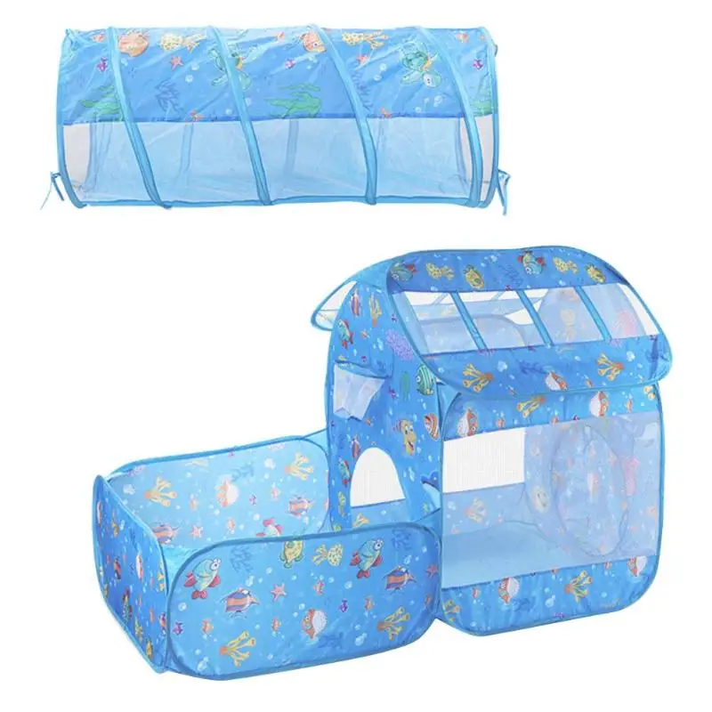 2 in 1 Set Foldable Tent Outdoor Ocean Ball Pool Kids Crawling Tunnel Play Baby Tents Kids Children Tent Game Toys For Kids