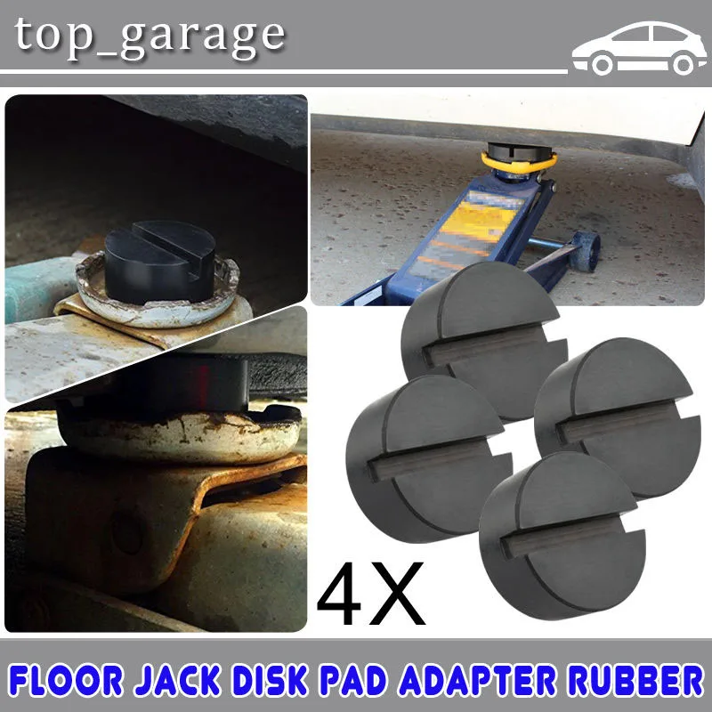 JX LCLYL 4pcs Slotted Frame Rail Floor Jack Disk Rubber Pad Adapter For