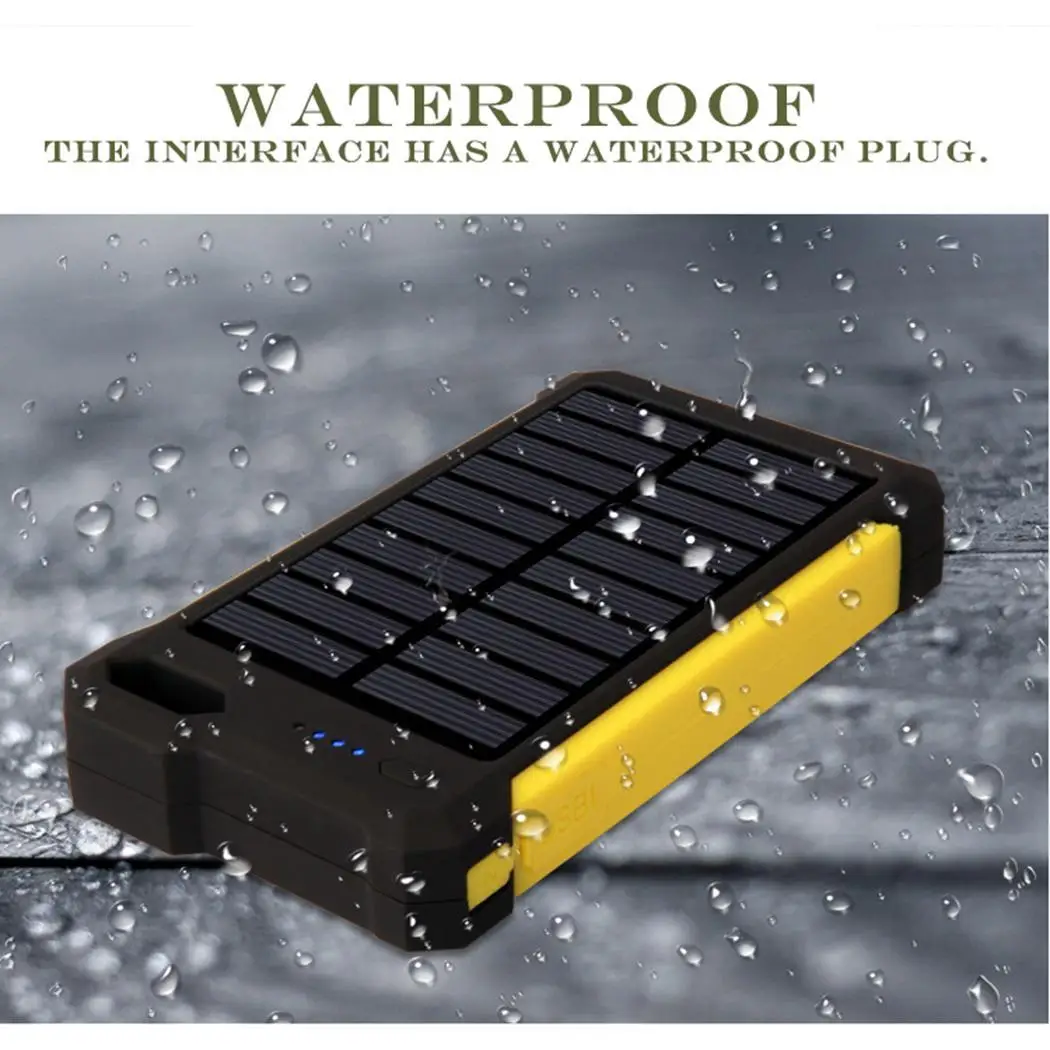 Large Capacity Solar Powerbank Dual USB Output Power Bank Portable Charger External Battery 8000mAh LED Flashlight Large Capacity Solar Powerbank Dual USB Output Power Bank Portable Charger External Battery 8000mAh LED Flashlight