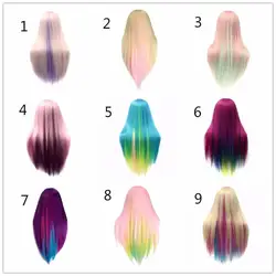 9 цветов 27 дюймов Professional Training головки с длинными толстые волосы практика парикмахерский Манекен Куклы укладки волос Maniqui