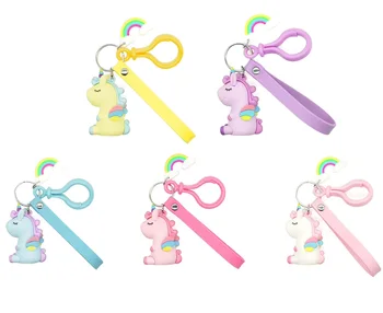 

1pc Unicorn Figure Toys Rainbow Unicorn High Quality PVC Keychain Pendant Accessories Toys Free Shipping