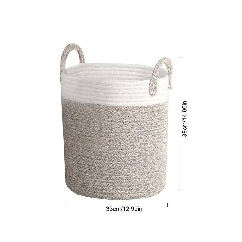 الإبداعية الشمال 33x38 سنتيمتر 100% القطن الطبيعي اليد سلة تخزين منسوجة القذرة الملابس لعب الملابس المنظم الغسيل حقيبة التخزين