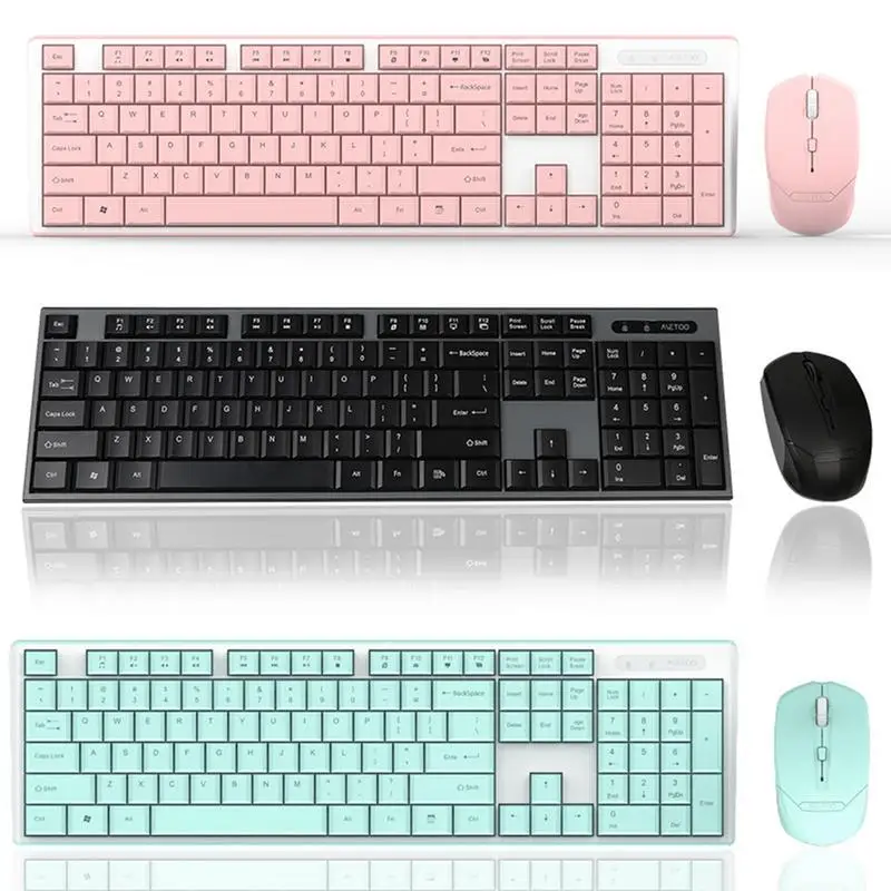 

Wireless Light Keyboard And Mouse Combo Compact Keyboard Power Saving Quiet Slim Combo PC Computer Laptop Supplies