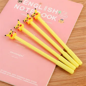 

4pcs/lot 0.38mm Cute Kawaii Gel Pens Creative Pokemon Black Ink Pen For Kids Writing Gift School Stationery Supplies 04016