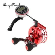 MagiDeal с подсветкой цифровой дисплей Счетный круг лески для рыбы Электрические Рыболовная катушка двойной EVA ручка с ЧПУ тонкой обработки