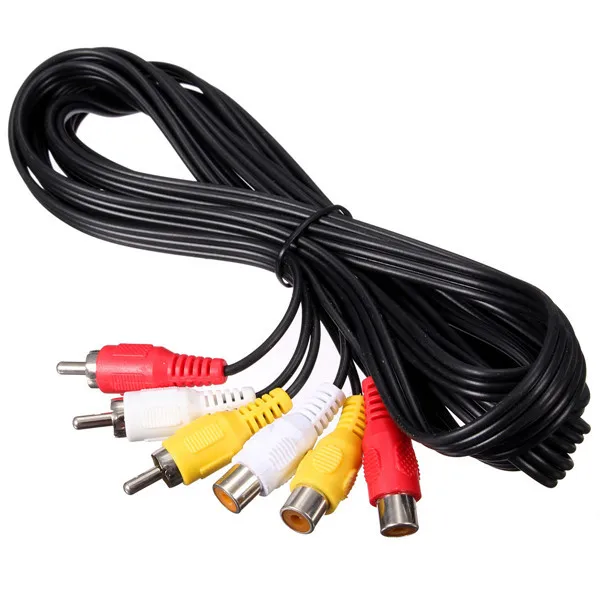 CLAITE 3 RCA штекер на кабель Женский переходник AUX кабели 5 м DVD Аудио Видео AV сплиттер