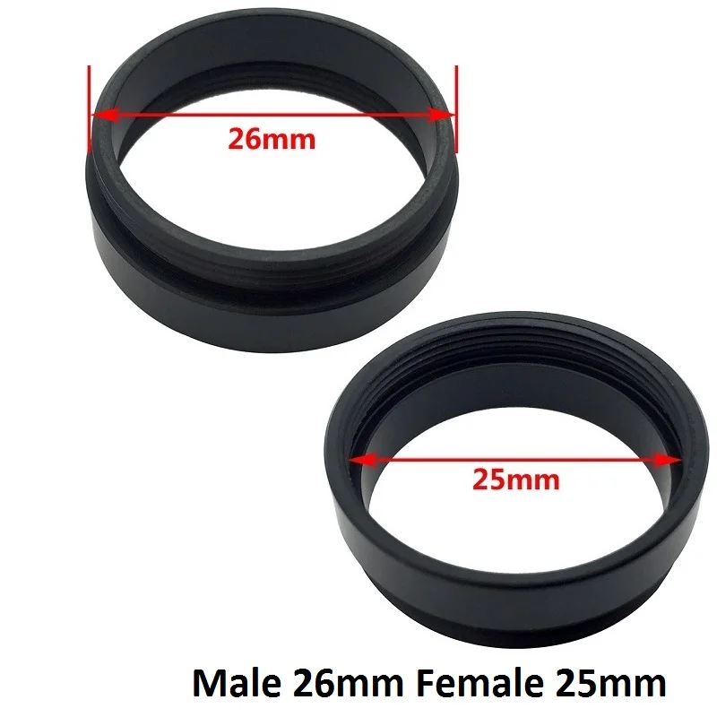 Microscope Objective Lens Adapter Female 20.2mm to Male 15.2mm Adaptor M20.2 M15.2 25mm 26mm M26 M25 for Nikon Olympus